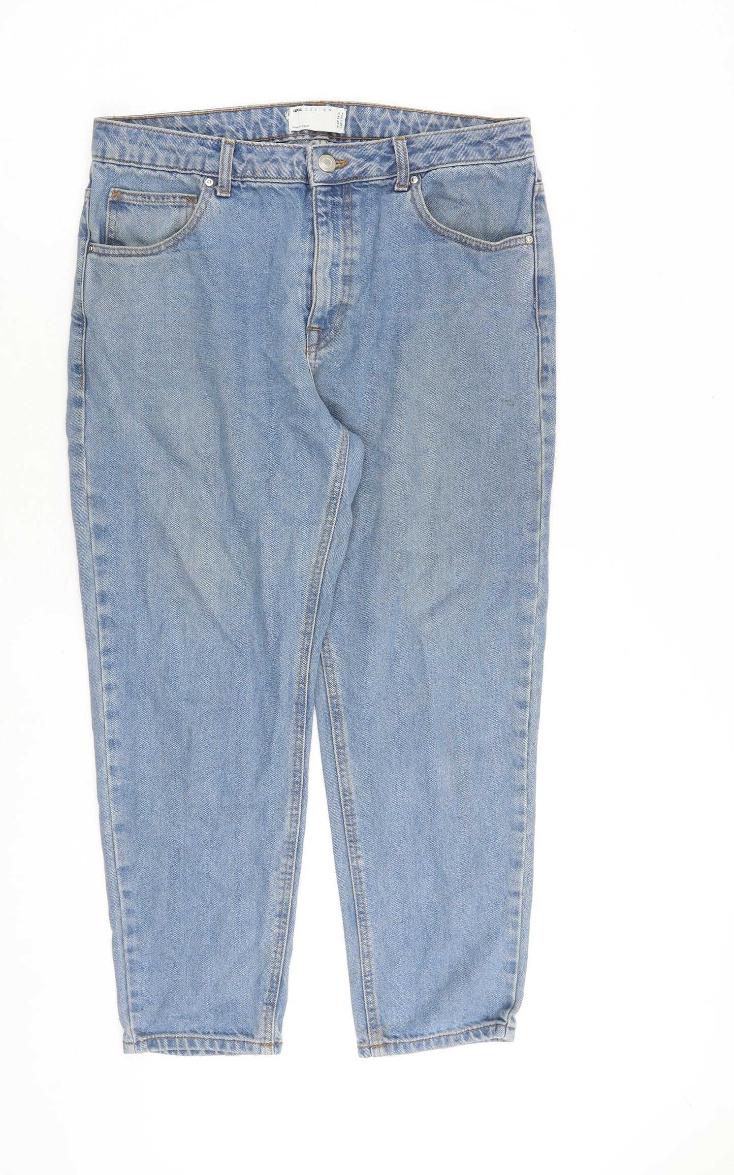 ASOS Mens Blue Cotton Tapered Jeans Size 33 in L30 in Regular Zip