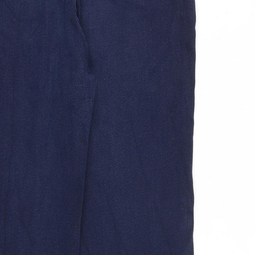Marks and Spencer Womens Blue Cotton Straight Jeans Size 14 L30 in Regular Zip