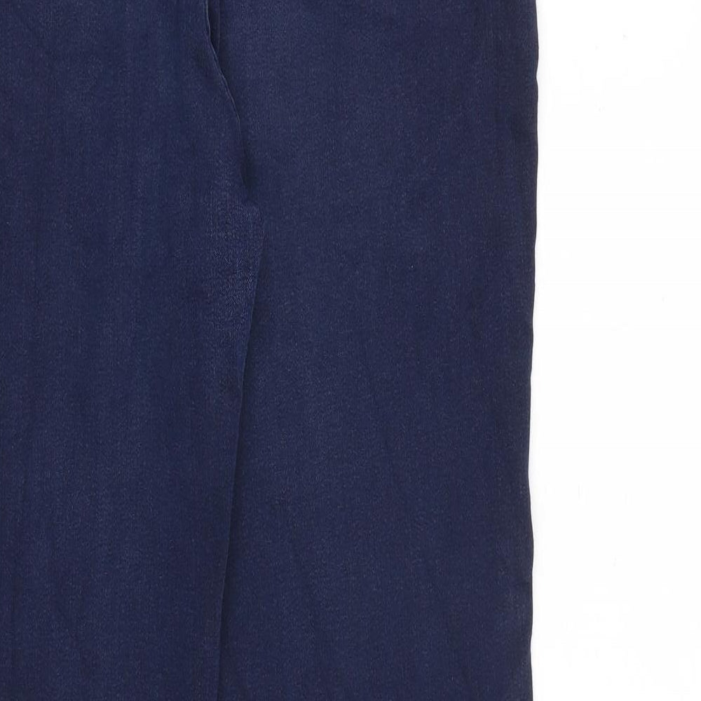 Marks and Spencer Womens Blue Cotton Straight Jeans Size 14 L30 in Regular Zip