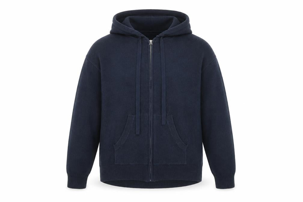 Marks and Spencer Womens Blue Round Neck Acrylic Full Zip Jumper Size S