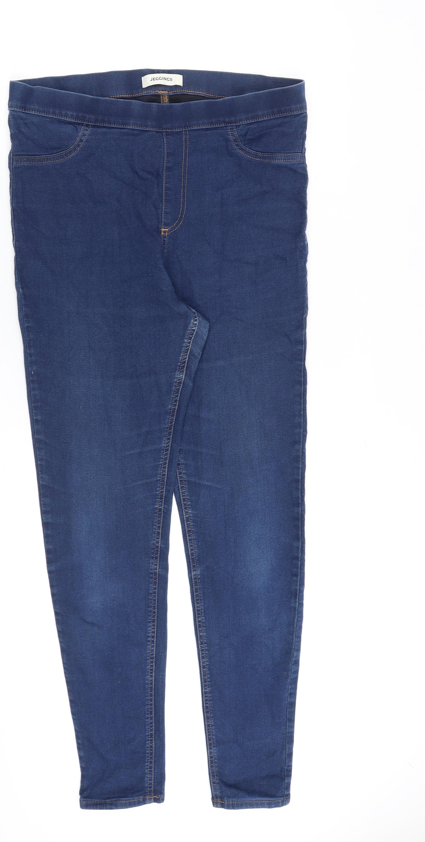 Marks and Spencer Womens Blue Cotton Jegging Jeans Size 14 L30 in Regular