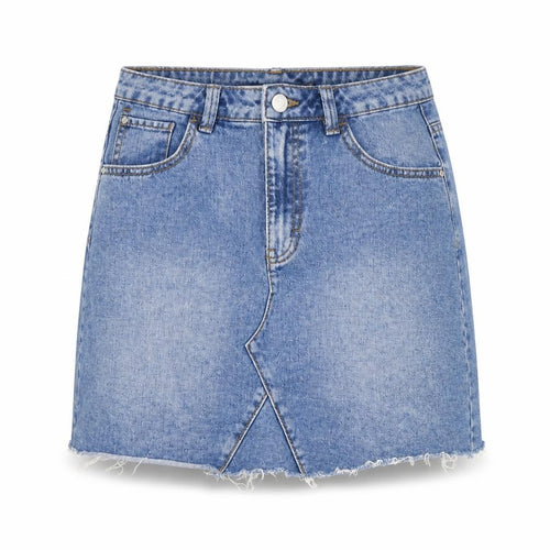 Denim & Co. Womens Blue Cotton A-Line Skirt Size 8 Zip