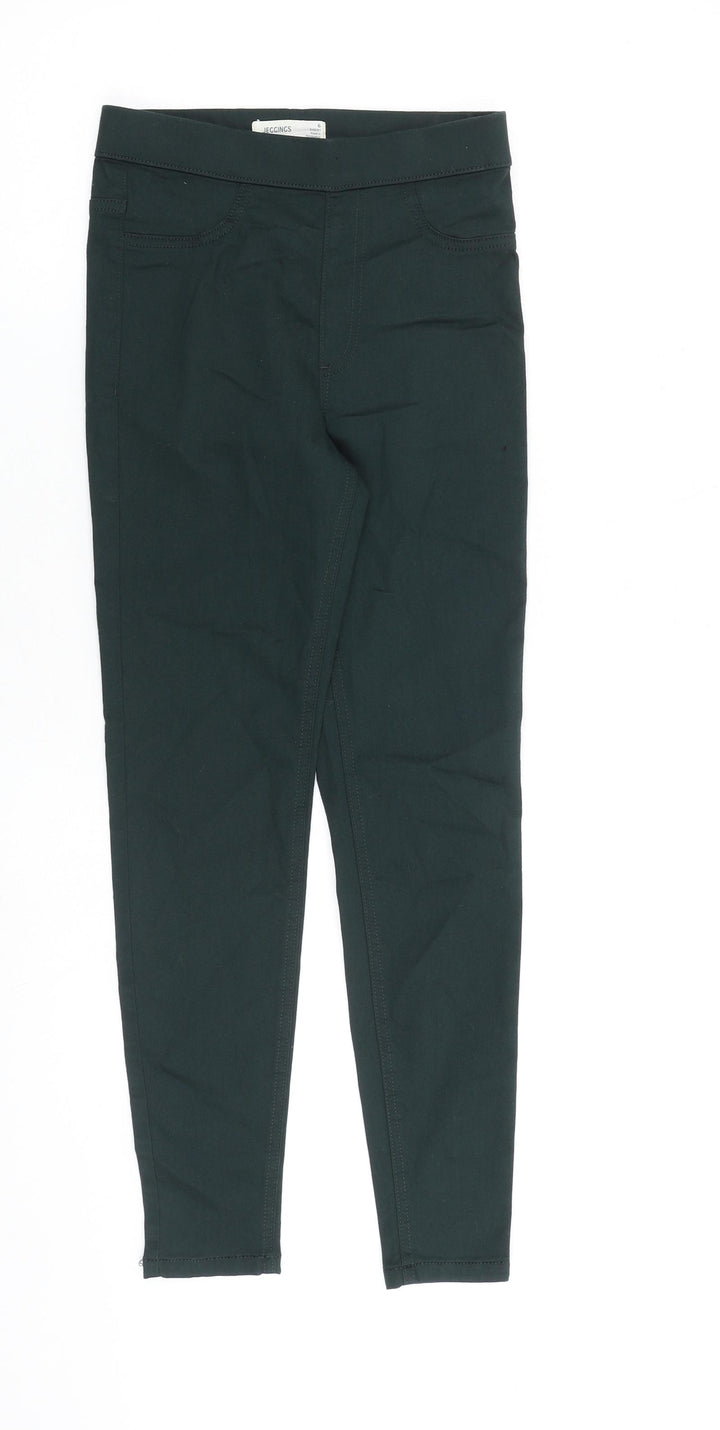 Marks and Spencer Womens Green Cotton Jegging Jeans Size 6 L26 in Regular