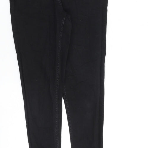 Marks and Spencer Womens Black Cotton Skinny Jeans Size 8 L30 in Slim Zip
