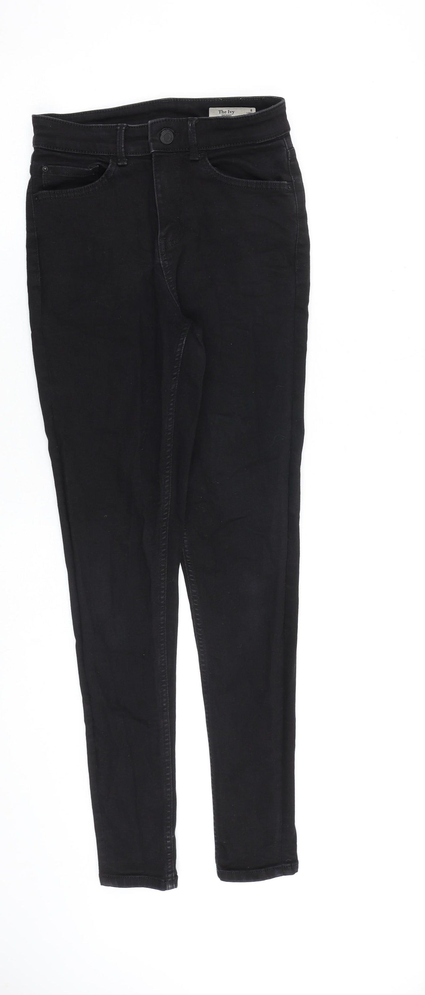 Marks and Spencer Womens Black Cotton Skinny Jeans Size 8 L30 in Slim Zip
