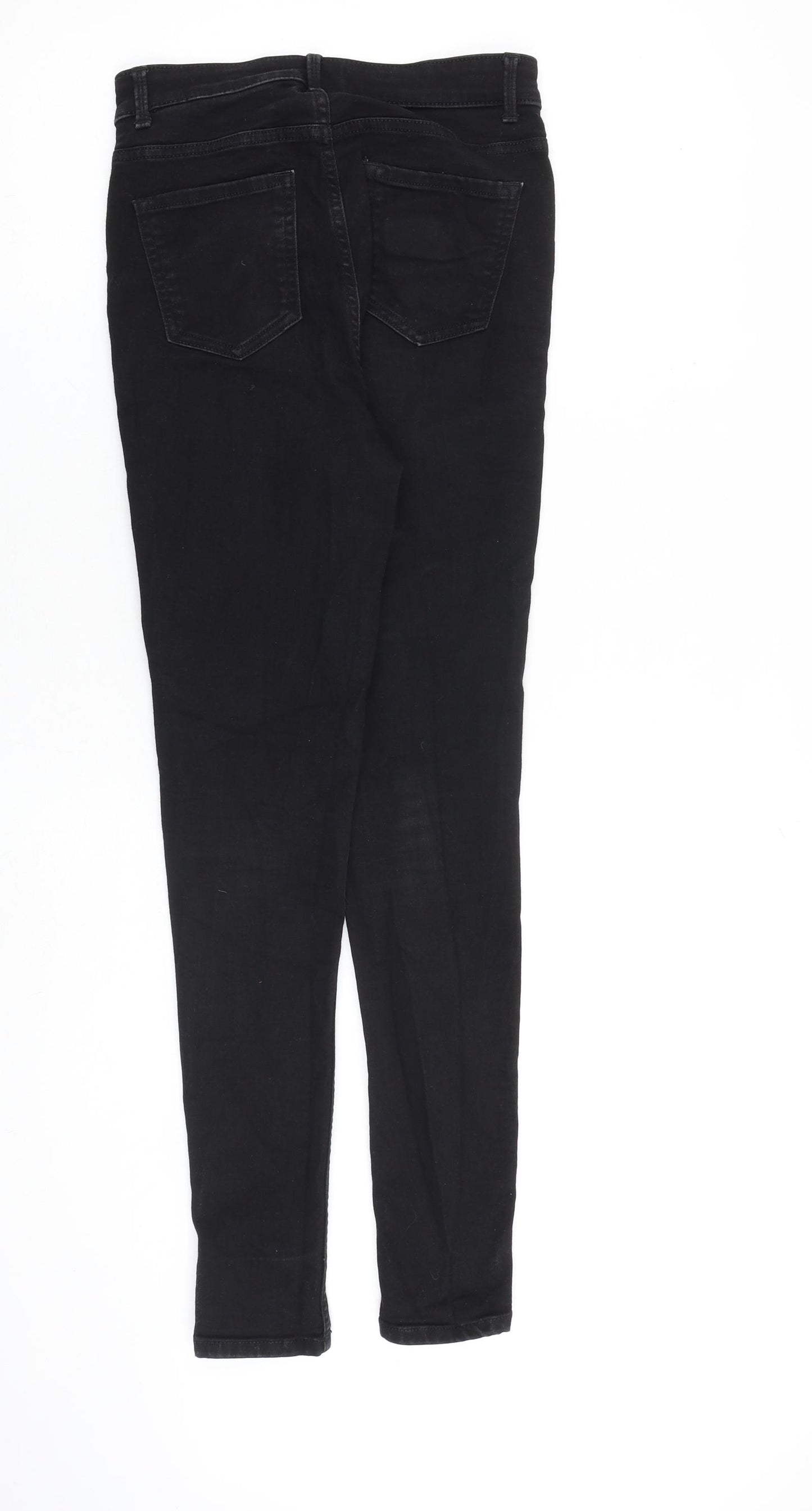 Marks and Spencer Womens Black Cotton Skinny Jeans Size 8 L30 in Slim Zip