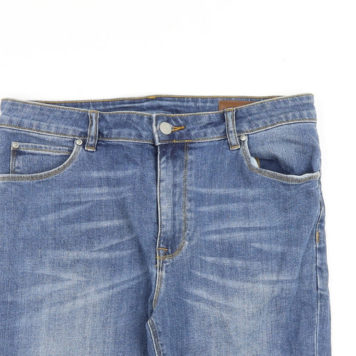 ASOS Mens Blue Cotton Bermuda Shorts Size 32 in L10 in Regular Zip