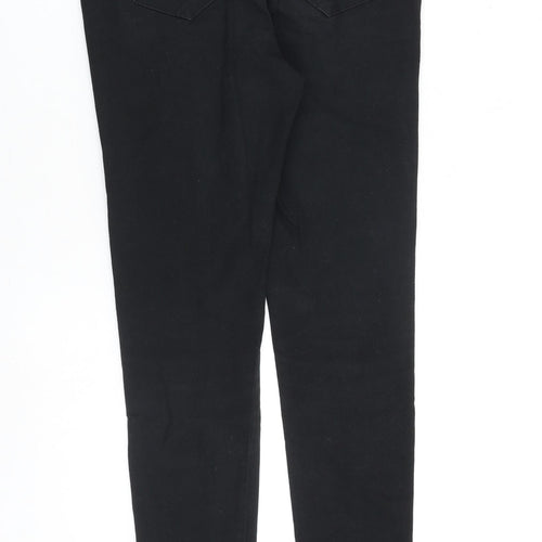 NEXT Womens Black Cotton Skinny Jeans Size 10 L29 in Slim Zip