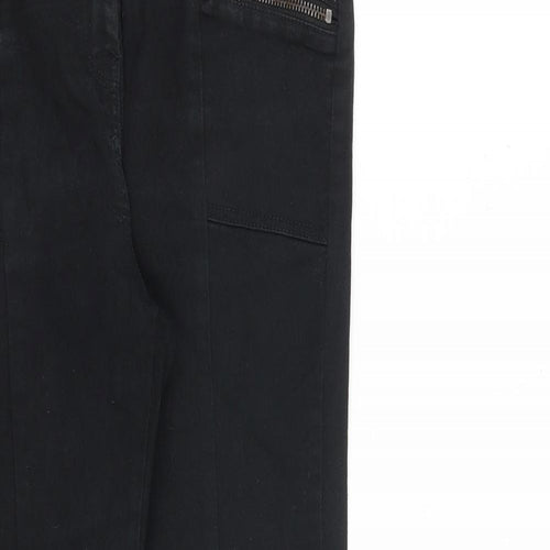 NEXT Womens Black Cotton Skinny Jeans Size 10 L29 in Slim Zip