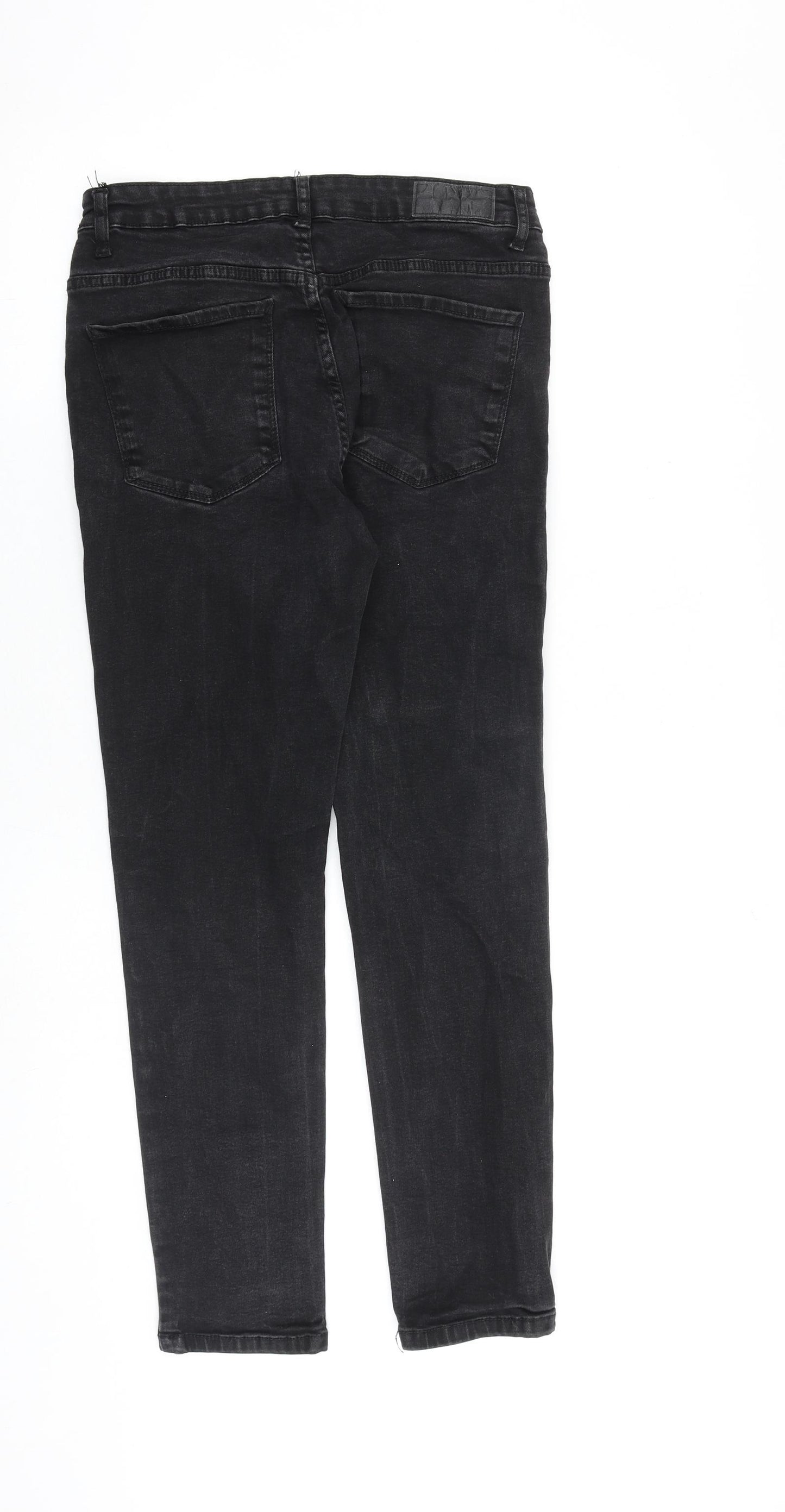 Denim & Co. Mens Grey Cotton Tapered Jeans Size 30 in L30 in Regular Zip