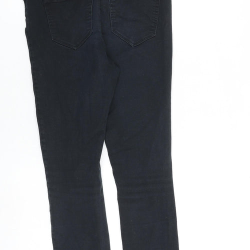 NEXT Womens Black Cotton Skinny Jeans Size 10 L28 in Regular Zip