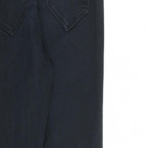 NEXT Womens Black Cotton Skinny Jeans Size 10 L28 in Regular Zip