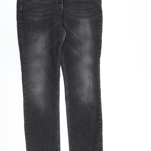Marks and Spencer Womens Grey Cotton Skinny Jeans Size 10 L30 in Regular Zip