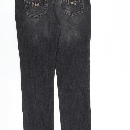 Marks and Spencer Womens Grey Cotton Skinny Jeans Size 10 L30 in Regular Zip