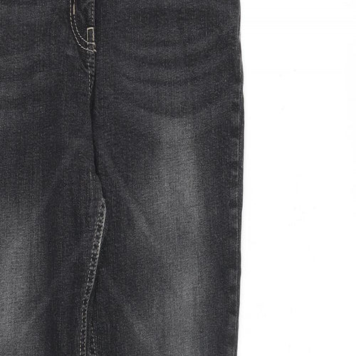 Marks and Spencer Womens Grey Cotton Skinny Jeans Size 10 L30 in Regular Zip