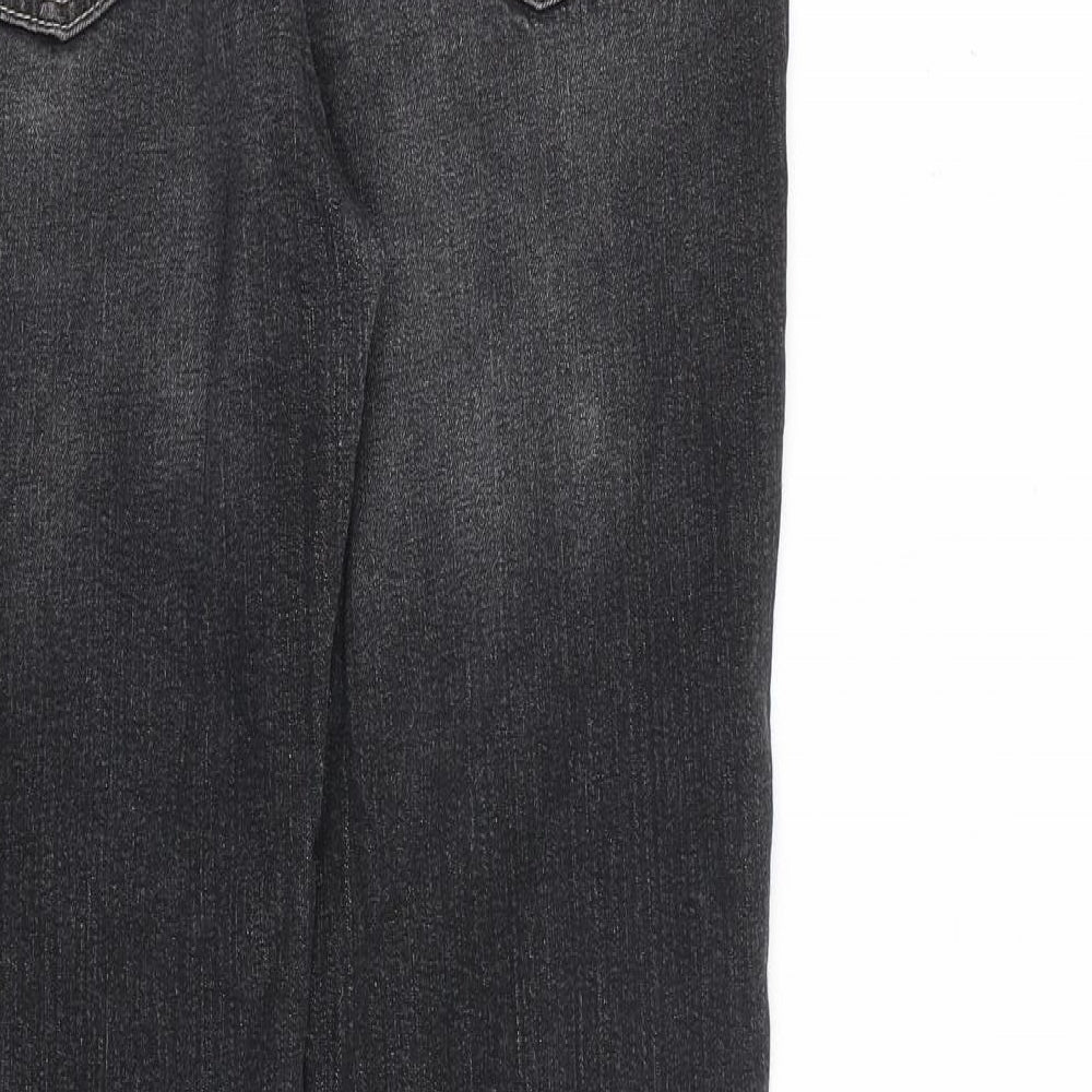 Marks and Spencer Womens Grey Cotton Skinny Jeans Size 10 L30 in Regular Zip