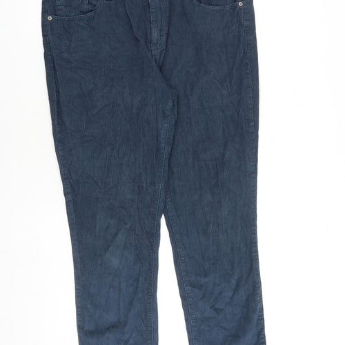 BDG Womens Blue Cotton Cropped Trousers Size 30 in L25 in Regular Zip