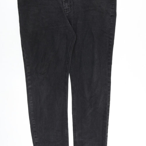 ASOS Mens Grey Cotton Straight Jeans Size 38 in L34 in Regular Zip