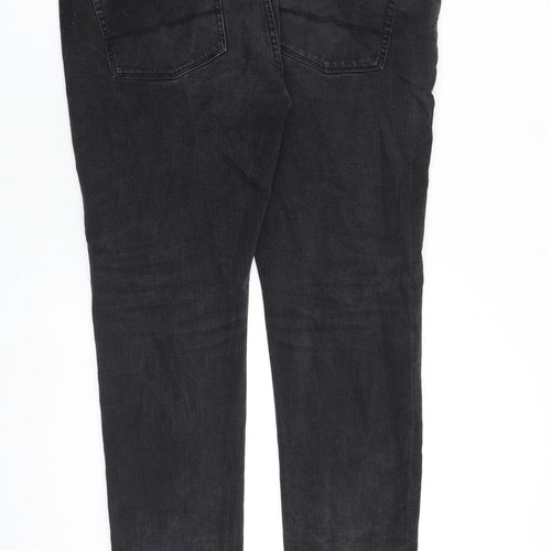 ASOS Mens Grey Cotton Straight Jeans Size 38 in L34 in Regular Zip