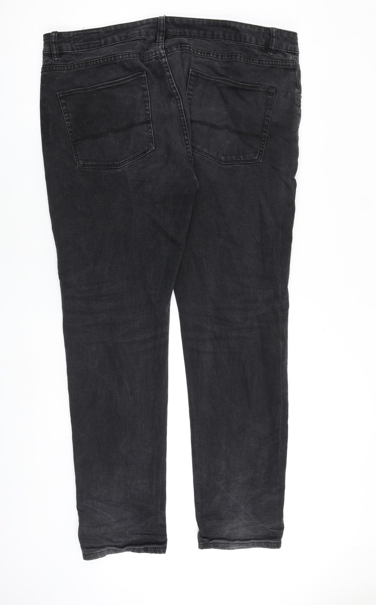 ASOS Mens Grey Cotton Straight Jeans Size 38 in L34 in Regular Zip
