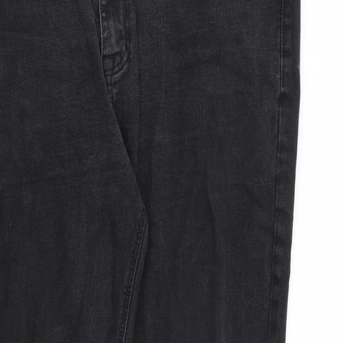 ASOS Mens Grey Cotton Straight Jeans Size 38 in L34 in Regular Zip
