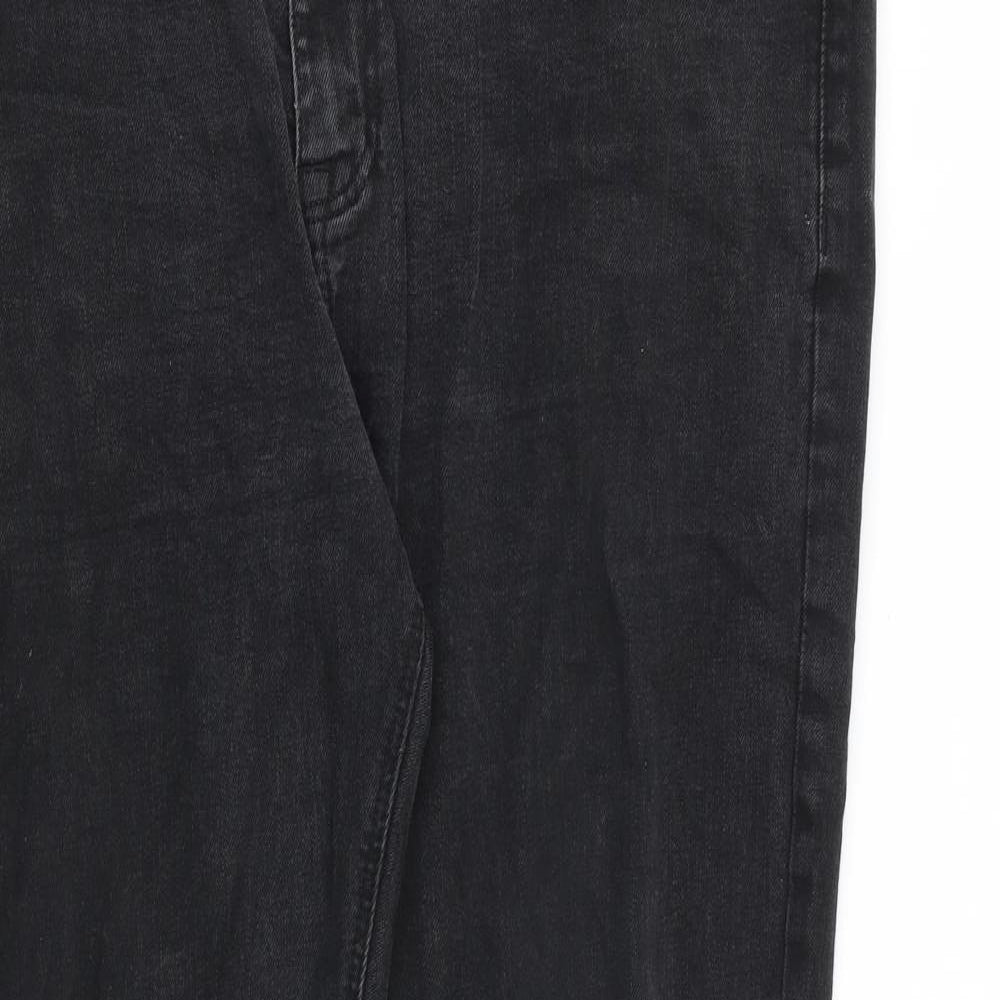 ASOS Mens Grey Cotton Straight Jeans Size 38 in L34 in Regular Zip