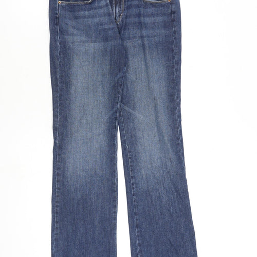 Indigo Womens Blue Cotton Bootcut Jeans Size 10 L30 in Slim Zip