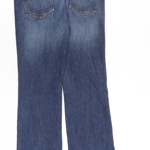 Indigo Womens Blue Cotton Bootcut Jeans Size 10 L30 in Slim Zip