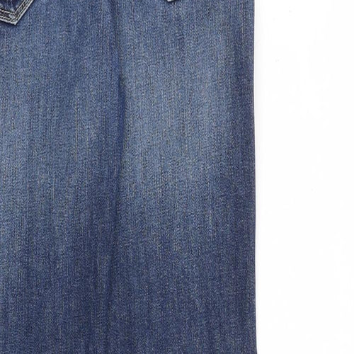 Indigo Womens Blue Cotton Bootcut Jeans Size 10 L30 in Slim Zip