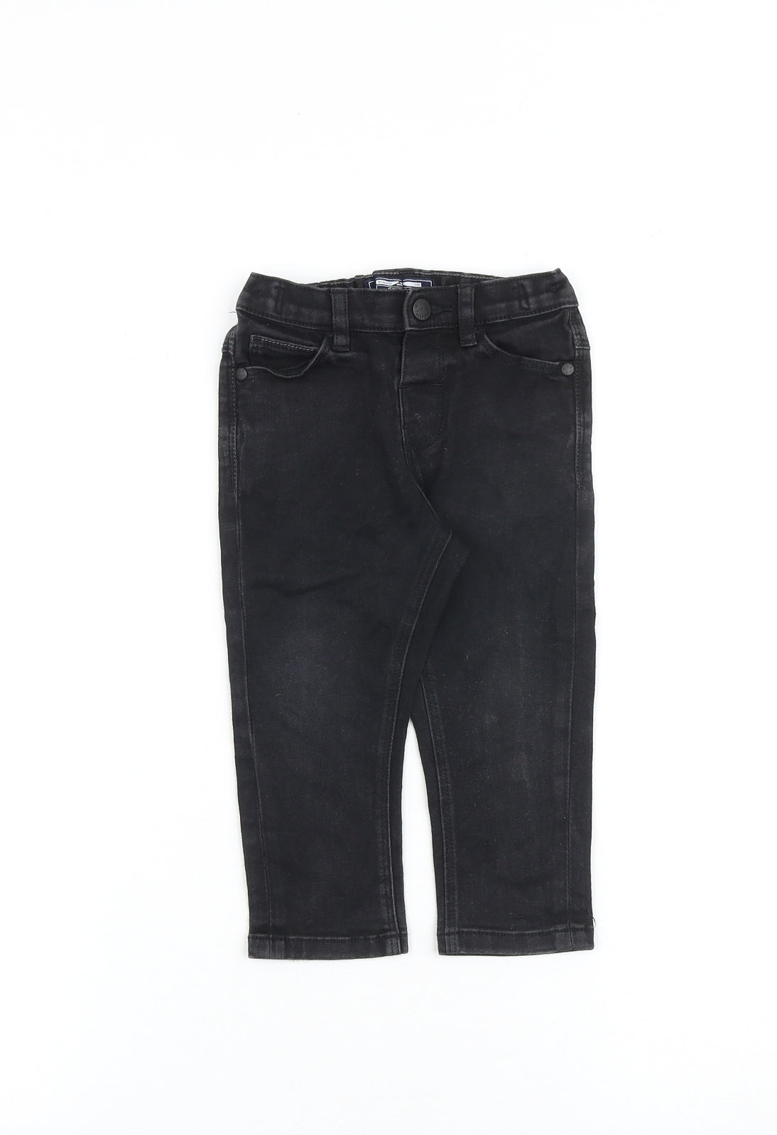NEXT Baby Black Cotton Capri Jeans Size 12-18 Months Zip