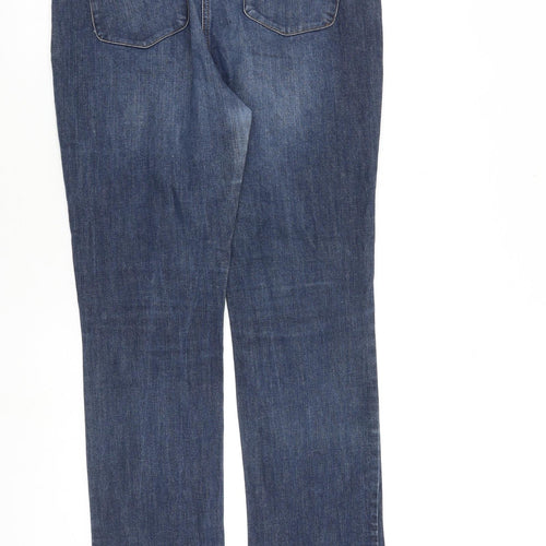Papaya Womens Blue Cotton Straight Jeans Size 14 L31 in Regular Zip
