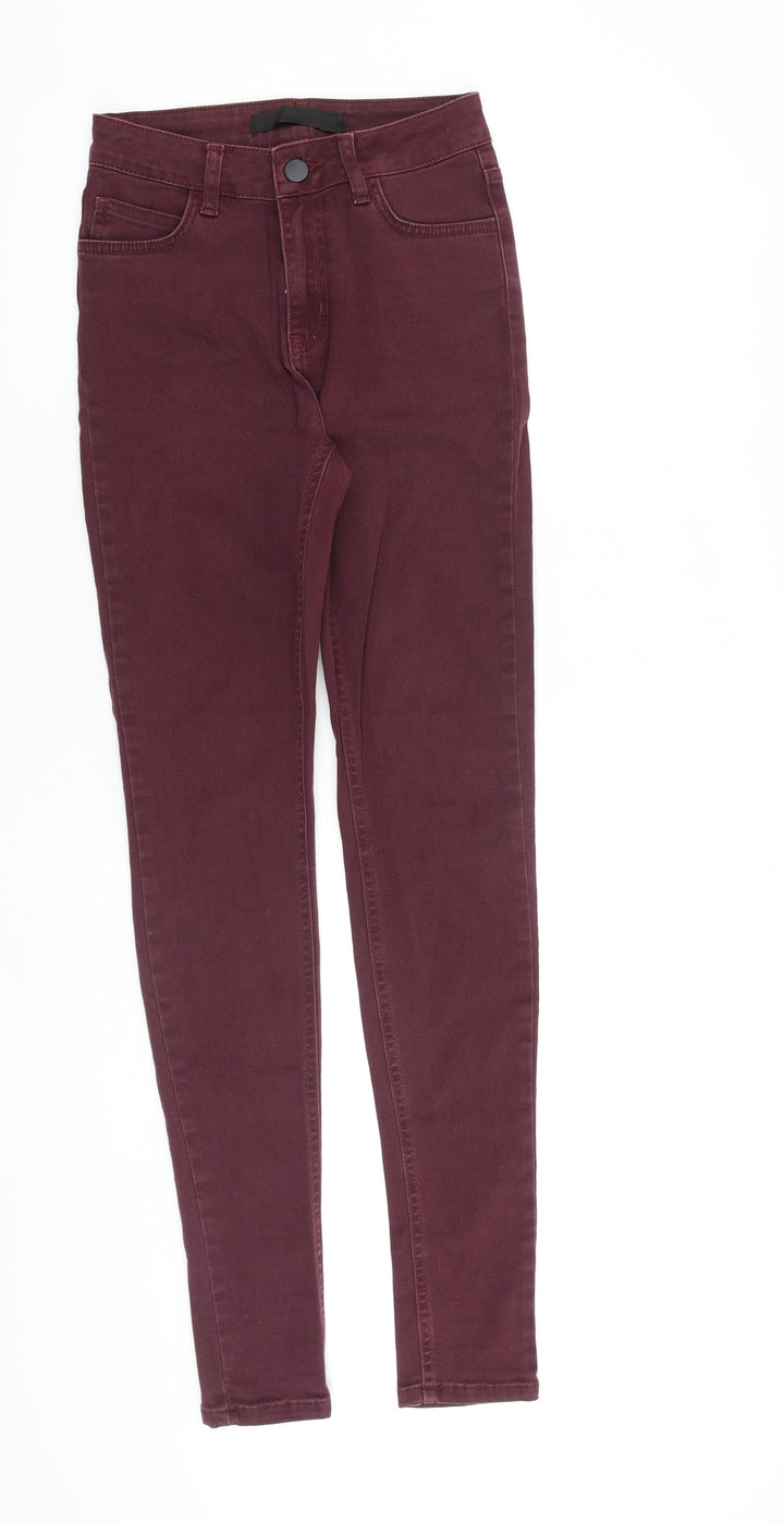 Just Female Womens Red Cotton Skinny Jeans Size 26 in L32 in Slim Zip