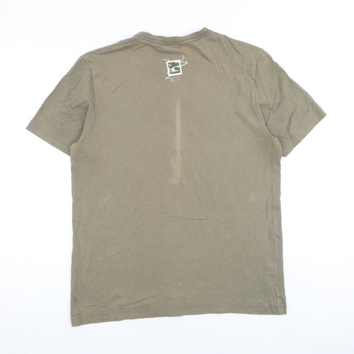 O'Neill Boys Green Cotton Basic T-Shirt Size L Round Neck Pullover