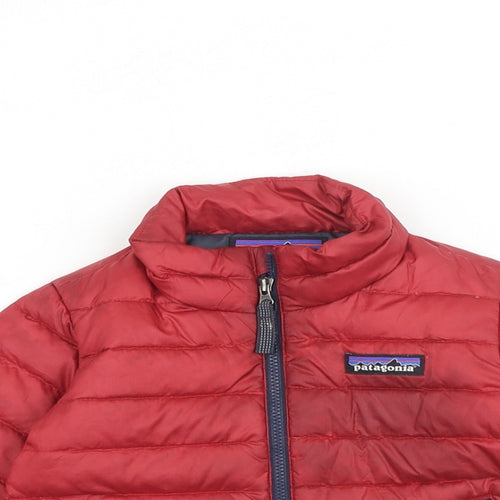 Patagonia Baby Red Puffer Jacket Coat Size 12 Months Zip