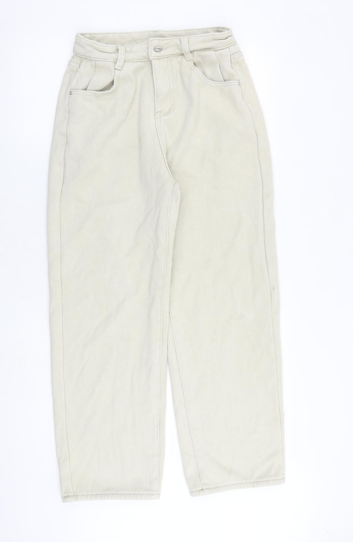 Evis Jeans Womens Beige Cotton Straight Jeans Size 30 in L28 in Regular Zip