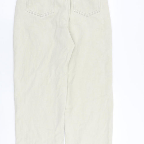 Evis Jeans Womens Beige Cotton Straight Jeans Size 30 in L28 in Regular Zip