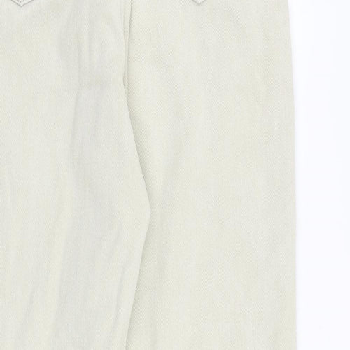 Evis Jeans Womens Beige Cotton Straight Jeans Size 30 in L28 in Regular Zip