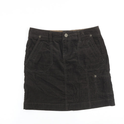MANTARAY PRODUCTS Womens Brown Cotton Cargo Skirt Size 10 Zip