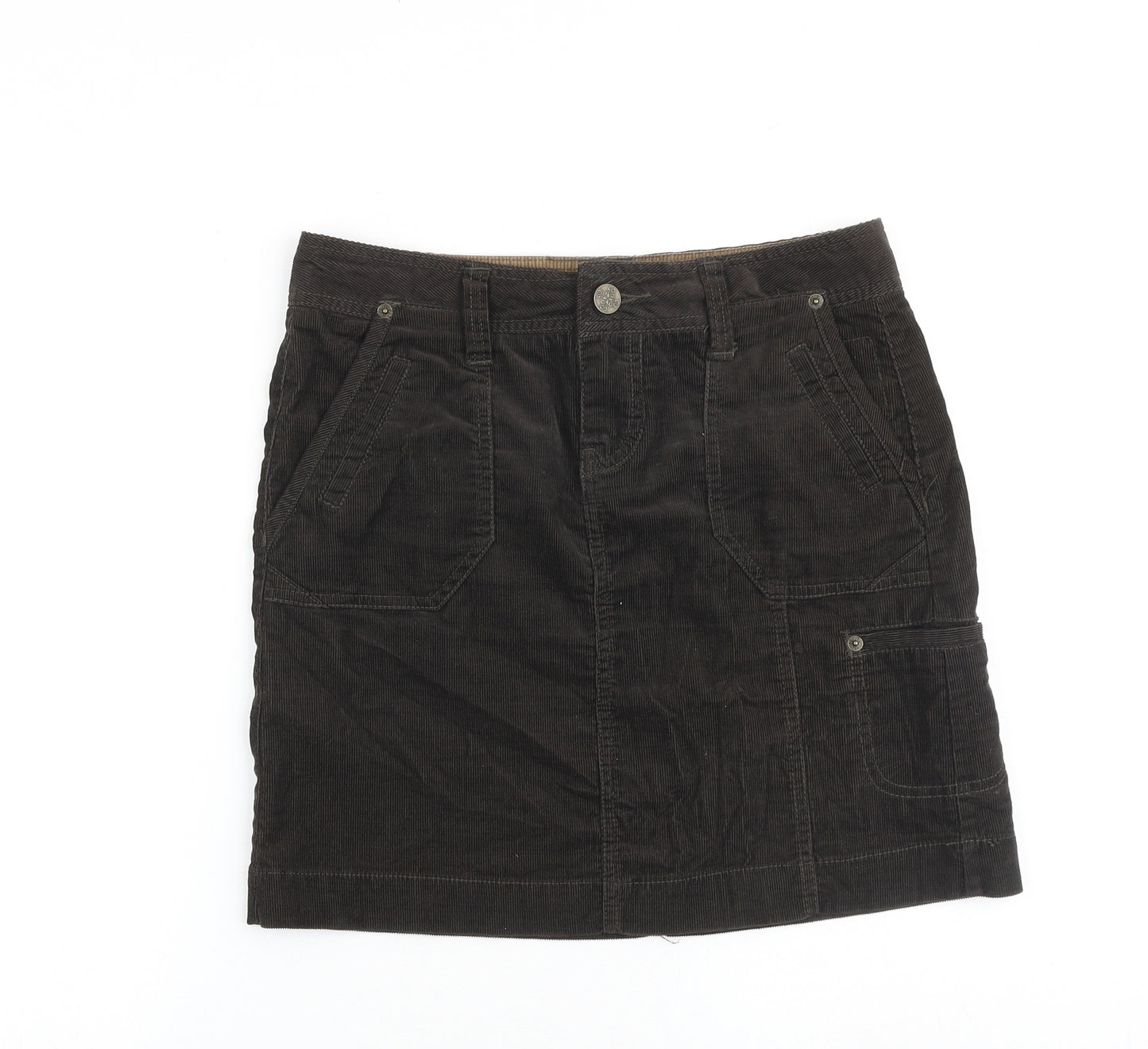 MANTARAY PRODUCTS Womens Brown Cotton Cargo Skirt Size 10 Zip