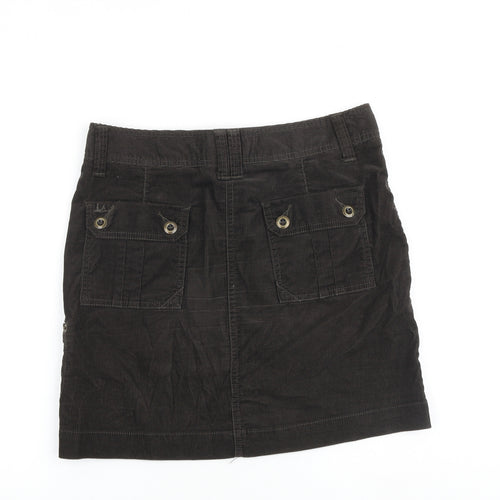 MANTARAY PRODUCTS Womens Brown Cotton Cargo Skirt Size 10 Zip