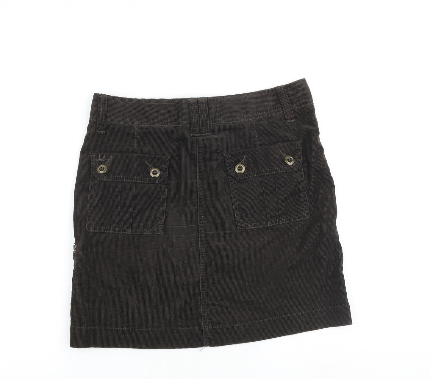 MANTARAY PRODUCTS Womens Brown Cotton Cargo Skirt Size 10 Zip