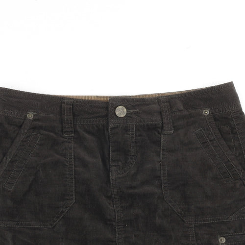 MANTARAY PRODUCTS Womens Brown Cotton Cargo Skirt Size 10 Zip