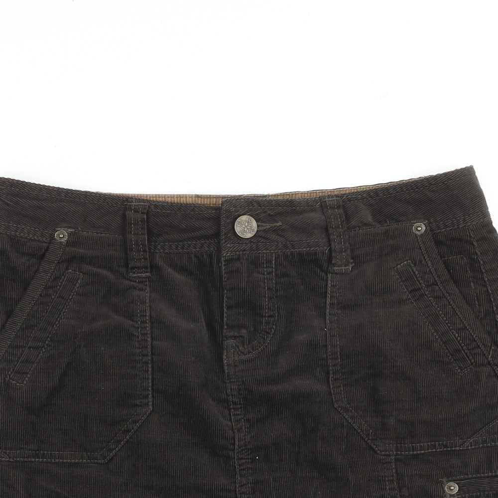 MANTARAY PRODUCTS Womens Brown Cotton Cargo Skirt Size 10 Zip