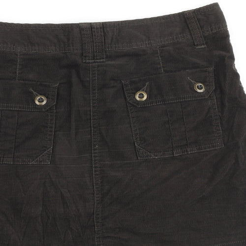 MANTARAY PRODUCTS Womens Brown Cotton Cargo Skirt Size 10 Zip