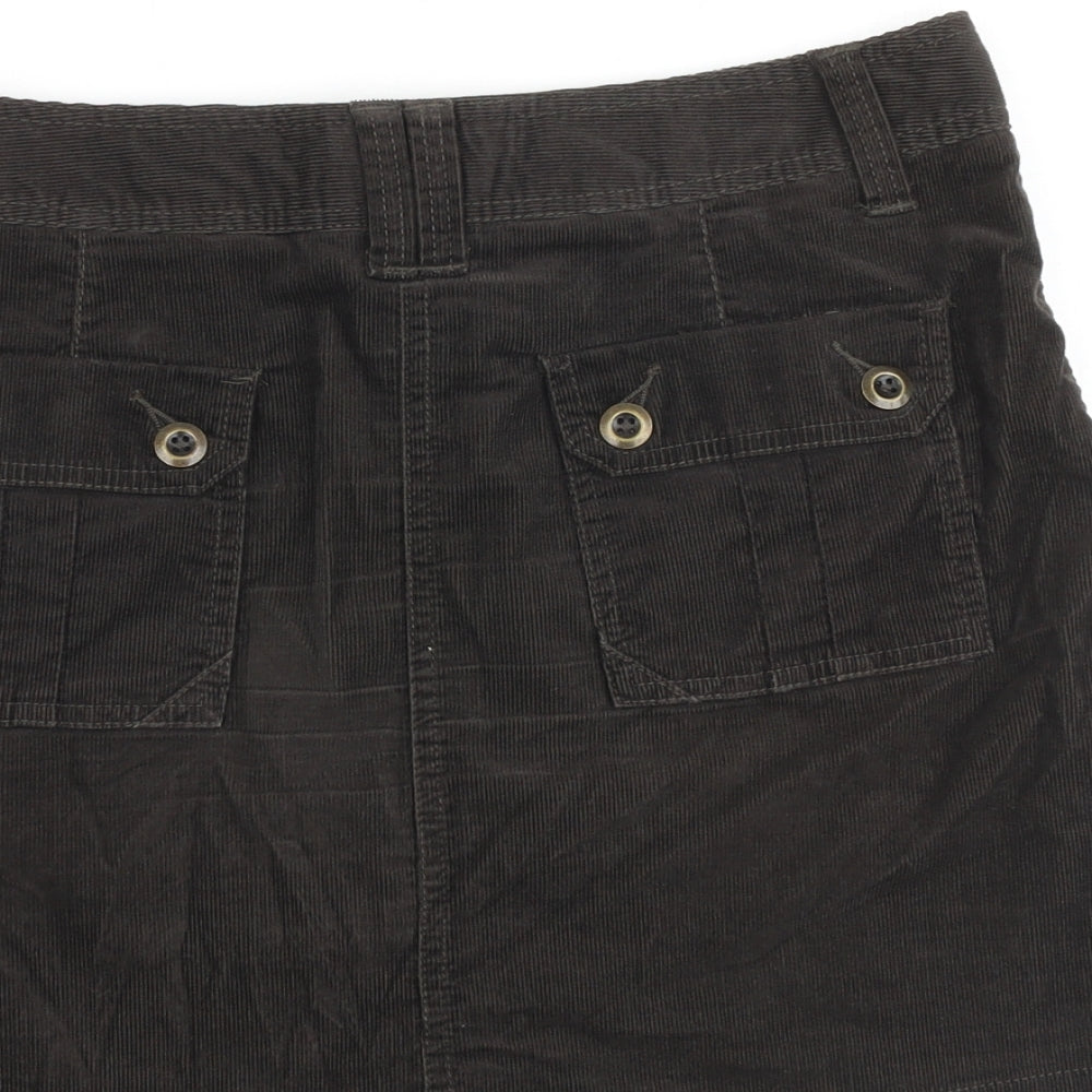 MANTARAY PRODUCTS Womens Brown Cotton Cargo Skirt Size 10 Zip