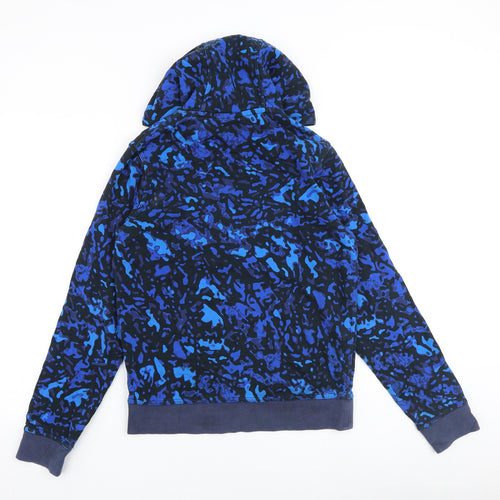 Nike Mens Blue Camouflage Cotton Pullover Hoodie Size S