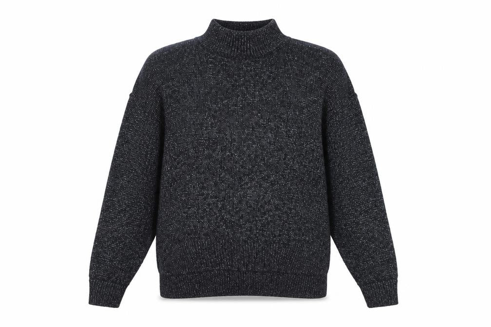 Front view of Zara women’s black high neck polyester jumper, size M