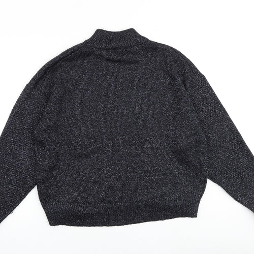 Zara Womens Black High Neck Polyester Pullover Jumper Size M
