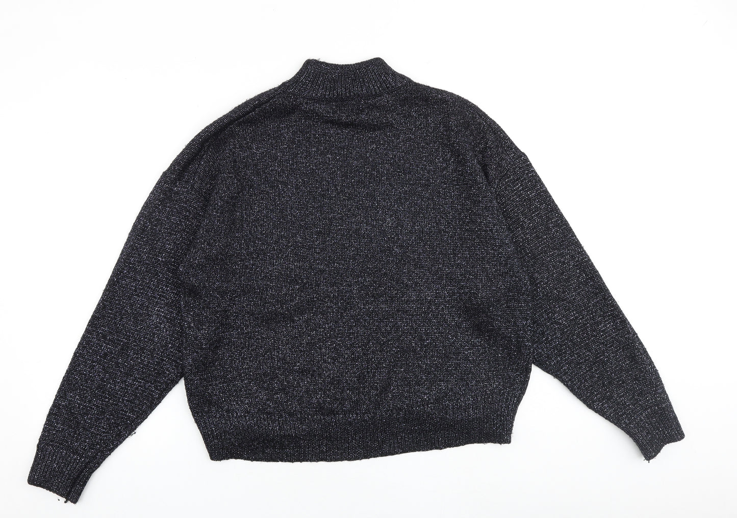 Zara Womens Black High Neck Polyester Pullover Jumper Size M