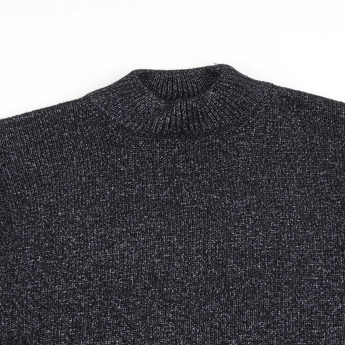 Zara Womens Black High Neck Polyester Pullover Jumper Size M